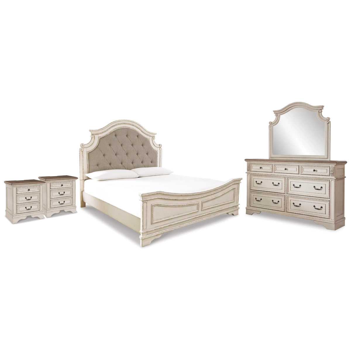 Signature Design by Ashley Realyn B743B70 7 pc King Upholstered Panel Bedroom Set IMAGE 1