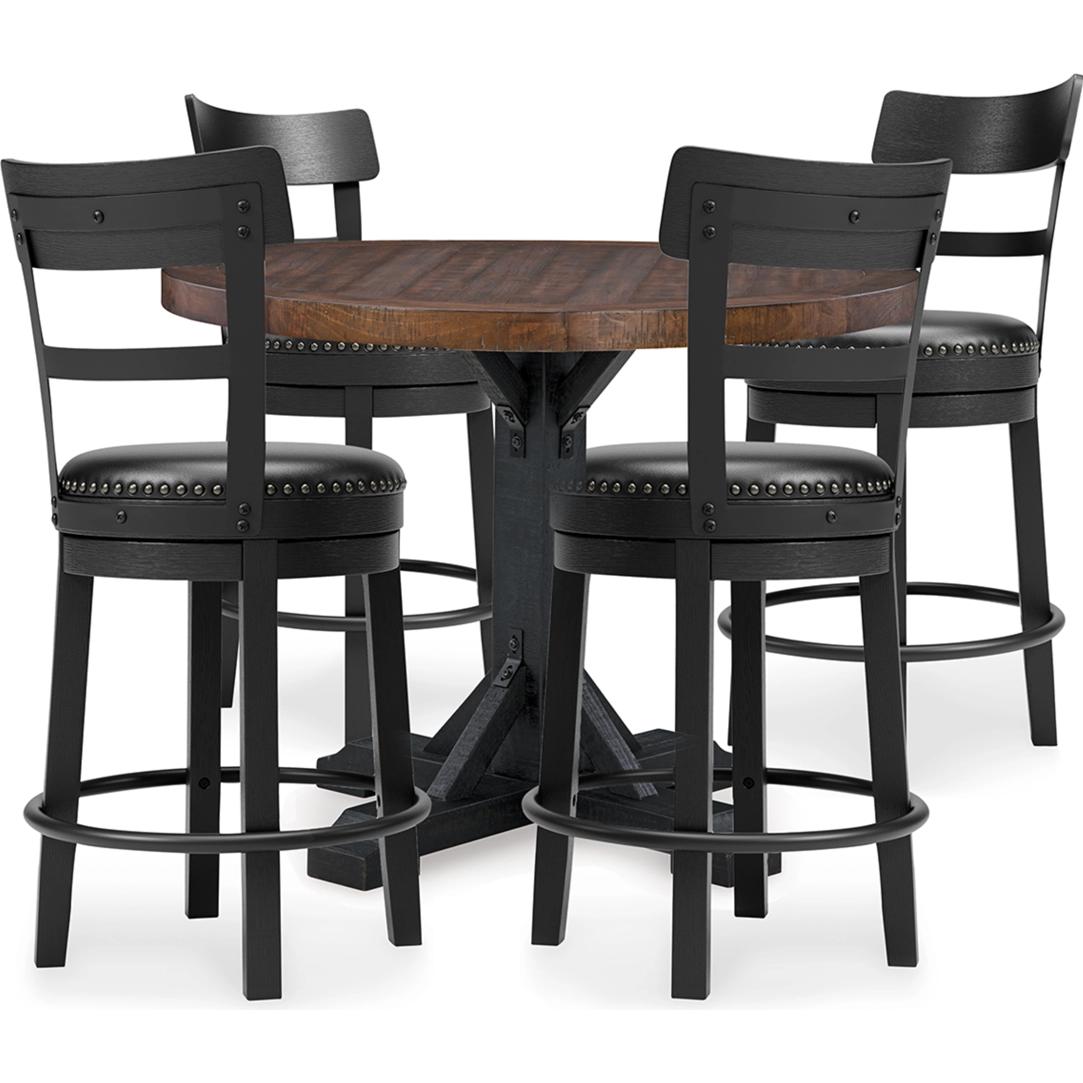 Signature Design by Ashley Valebeck D546D25 5 pc Counter Height Dining Set IMAGE 1