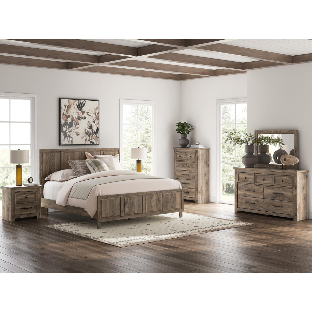 Signature Design by Ashley Rusticott PCB2260 8 pc King Panel Bedroom Set IMAGE 1