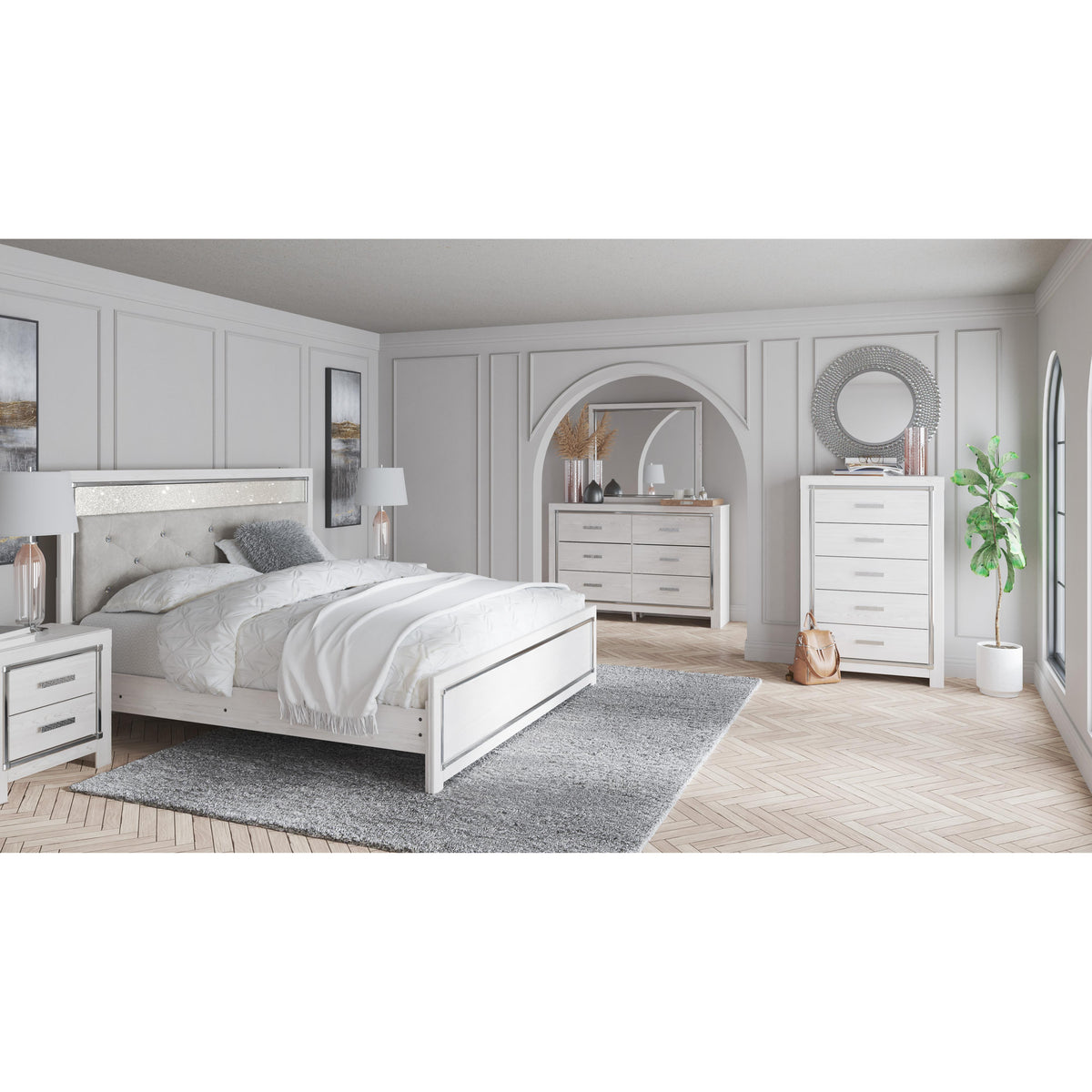 Signature Design by Ashley Altyra B2640B59 7 pc King Panel Bedroom Set IMAGE 1