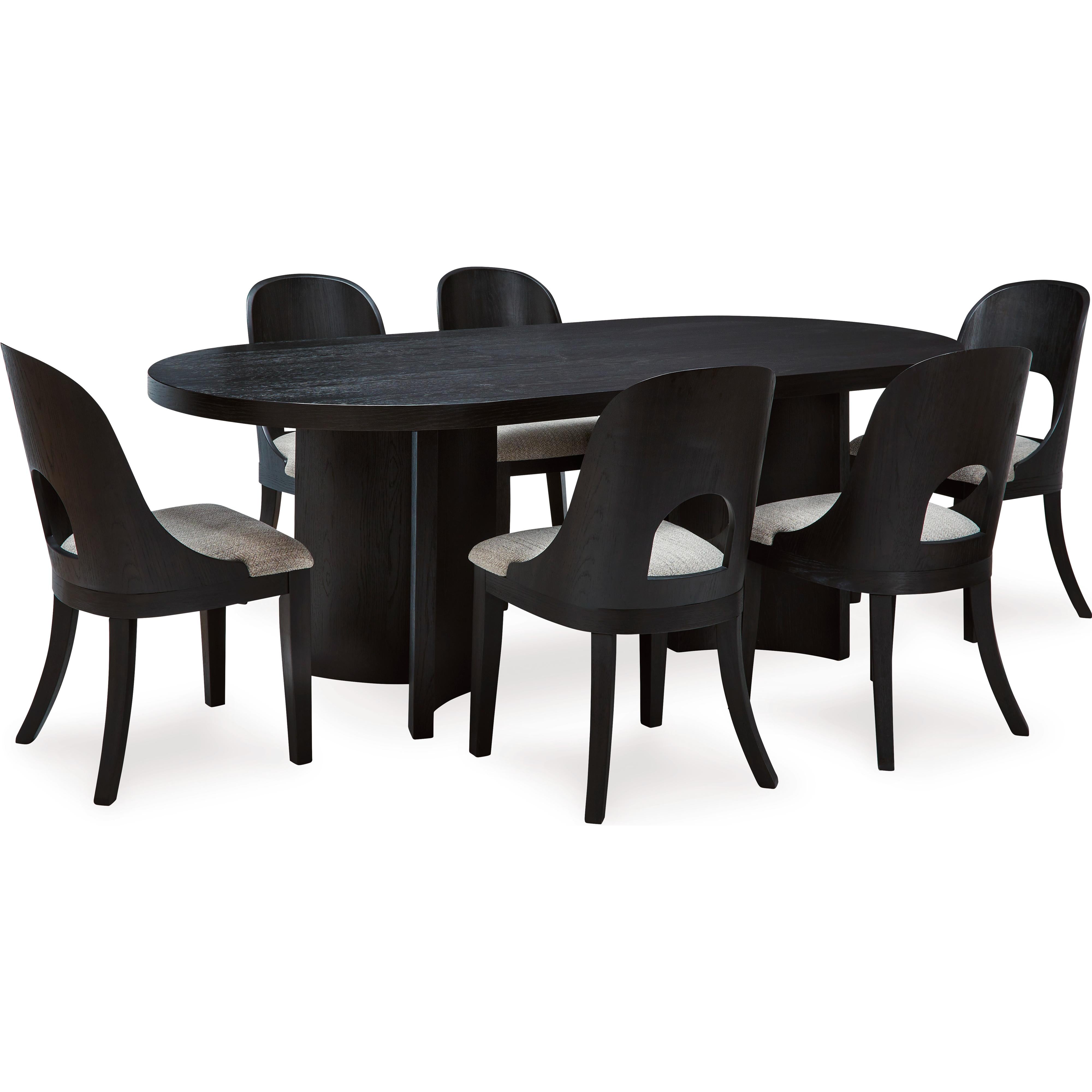 Signature Design by Ashley Rowanbeck D821D4 7 pc Dining Set IMAGE 2