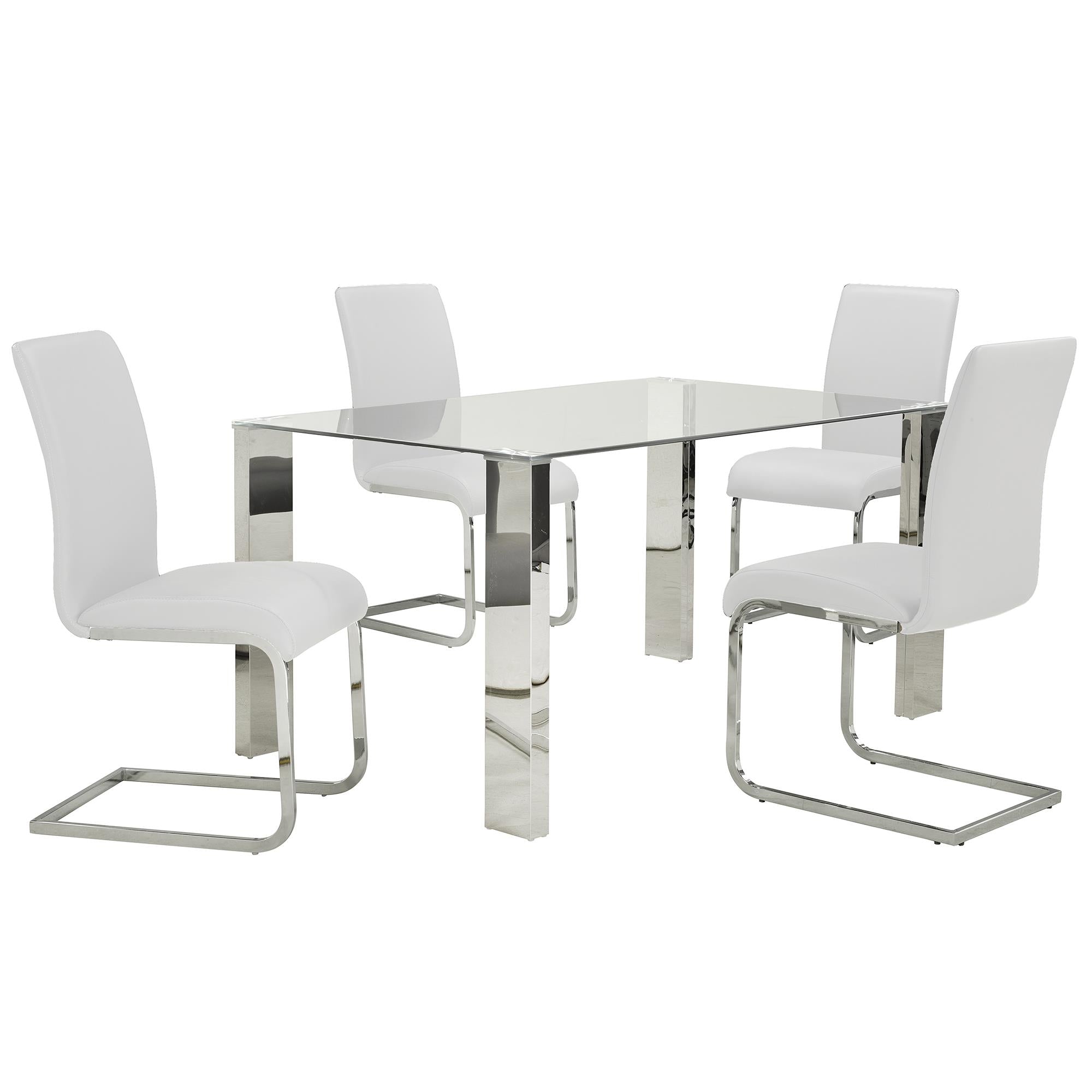 Worldwide Home Furnishings Maxim 202-489WT Dining Chair - White and Chrome IMAGE 5