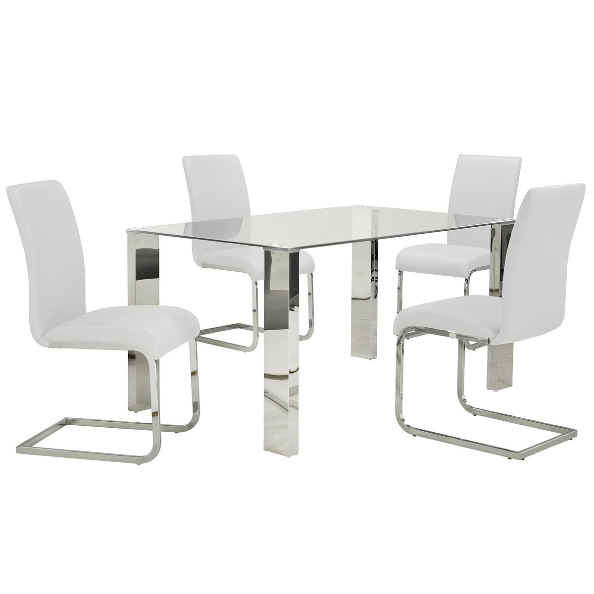 Worldwide Home Furnishings Maxim 202-489WT Dining Chair - White and Chrome IMAGE 5
