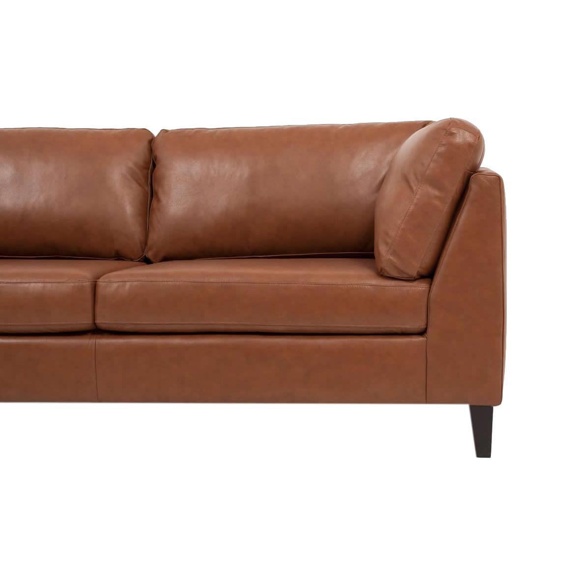 EQ3 Salema Stationary Leather Sofa 37024-91-GR100 IMAGE 3