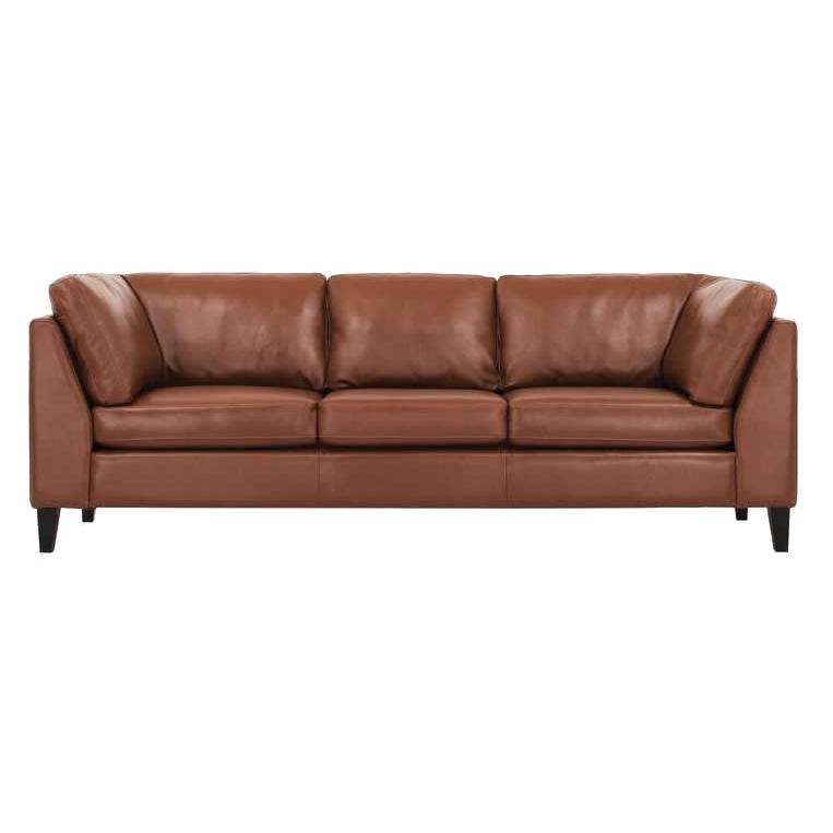 EQ3 Salema Stationary Leather Sofa 37024-01-GR100 IMAGE 1