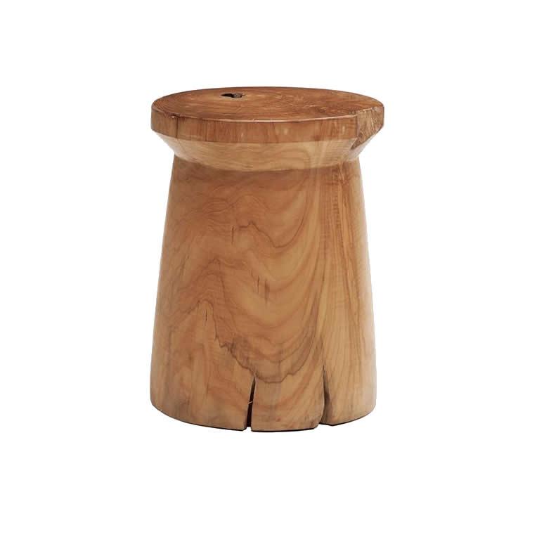 EQ3 Solid Teak Stool 3020-207-15 IMAGE 1