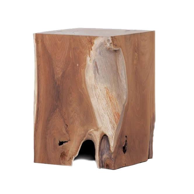 EQ3 Solid Teak Stool 3020-211-15 IMAGE 1