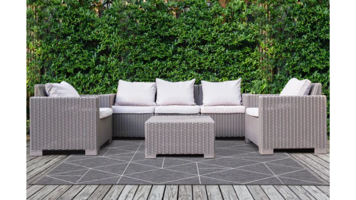 Bristol Reversible Grey Cream Geometric Rug