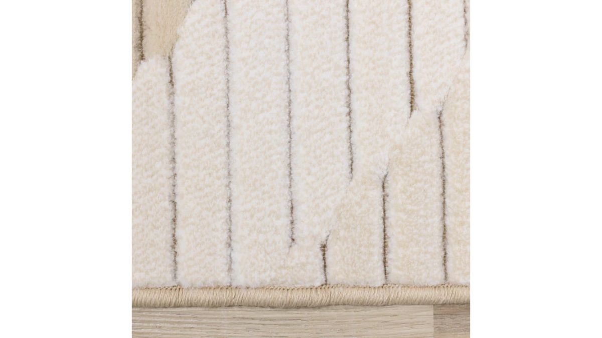 Ella Beige Cream Elegant Contemporary Geometric Pattern Rug