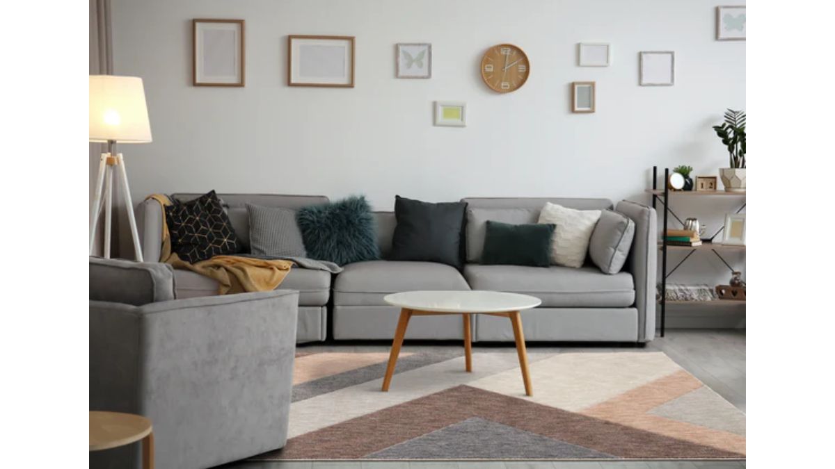 Cora Pink Taupe Geometric Design Rug