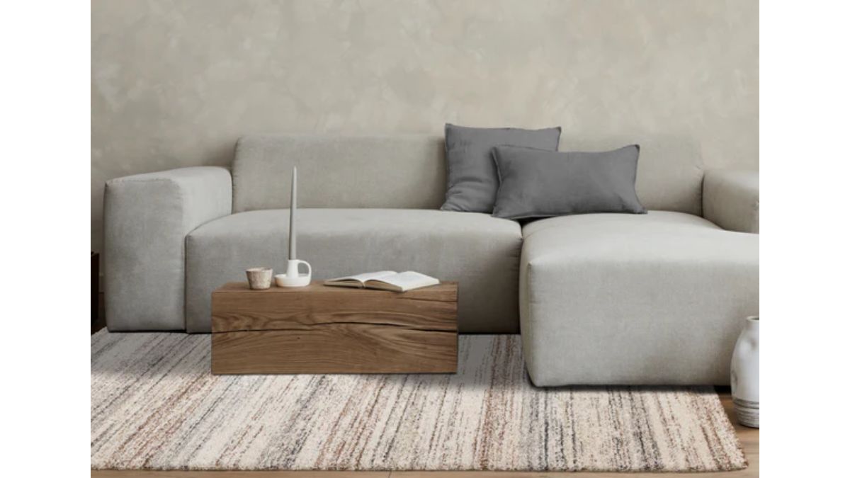 Marquis White Grey Orange Distressed Rug