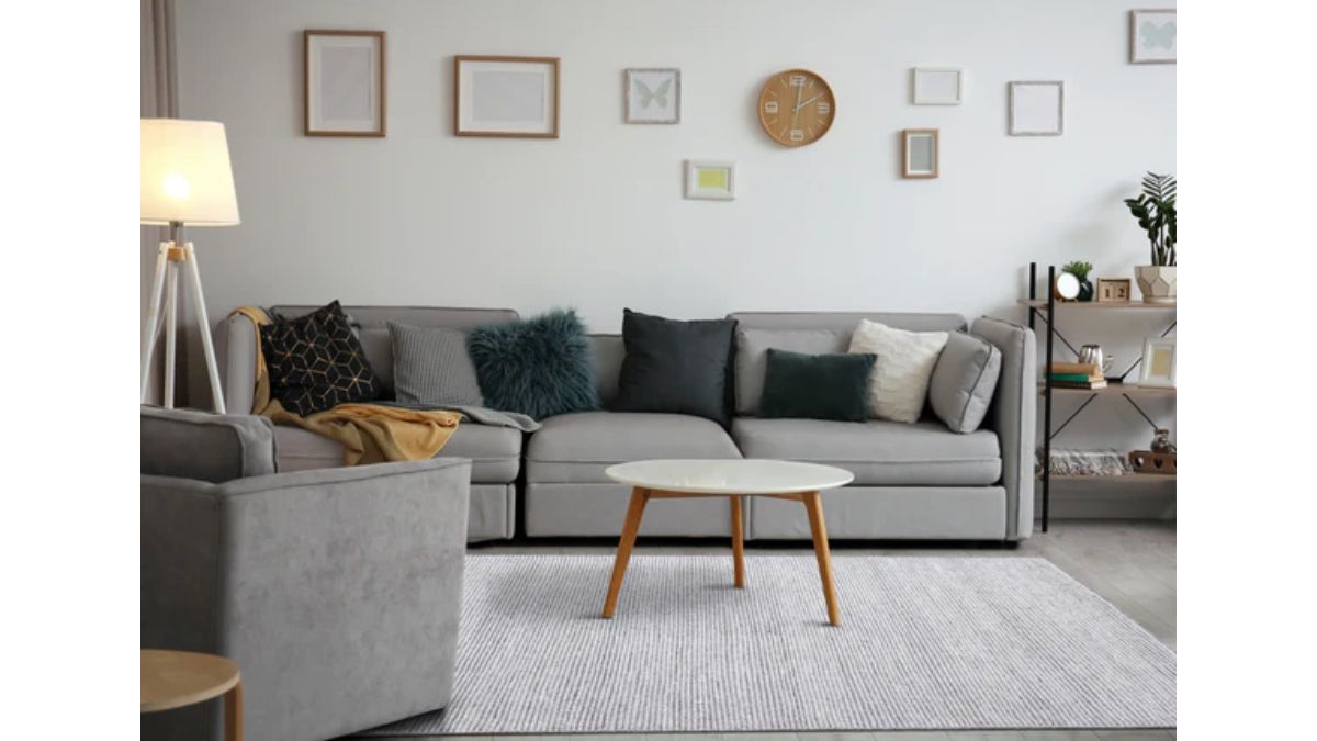 Aspen Grey Cream Woven Dot Rug
