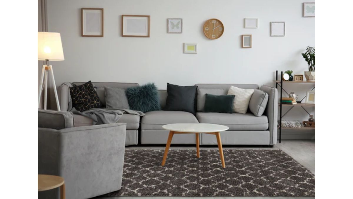 Lane Grey Cream Lattice Luxury Rug