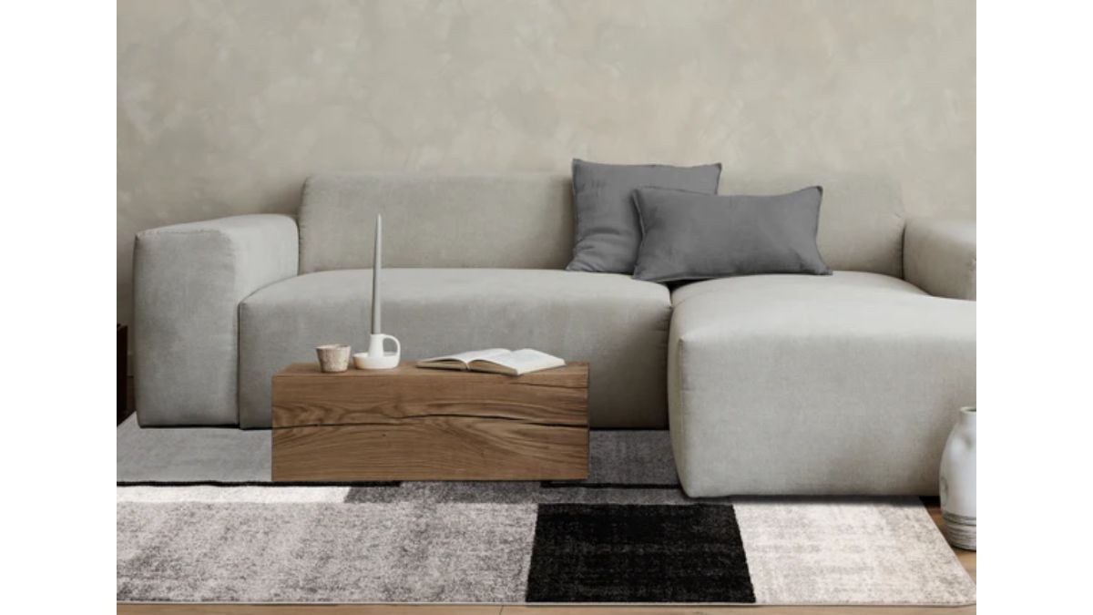 Eclipse Grey Black White Modern Geometric Design Rug