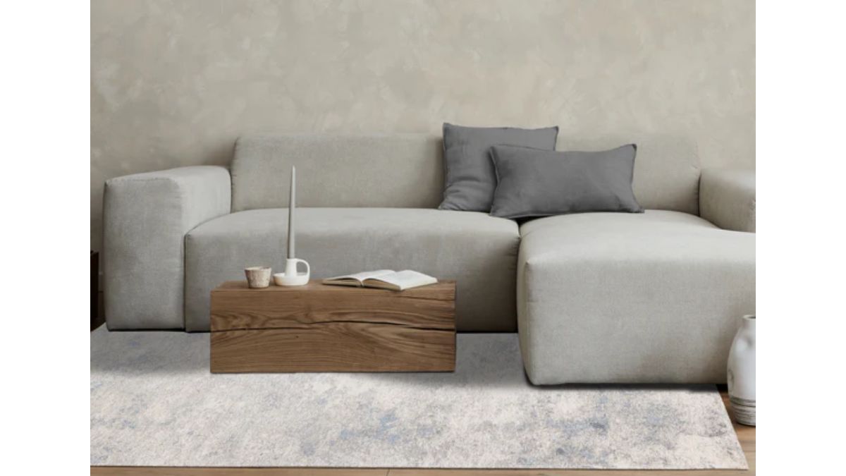 Cathedral Cream Blue Grey Marble Rug