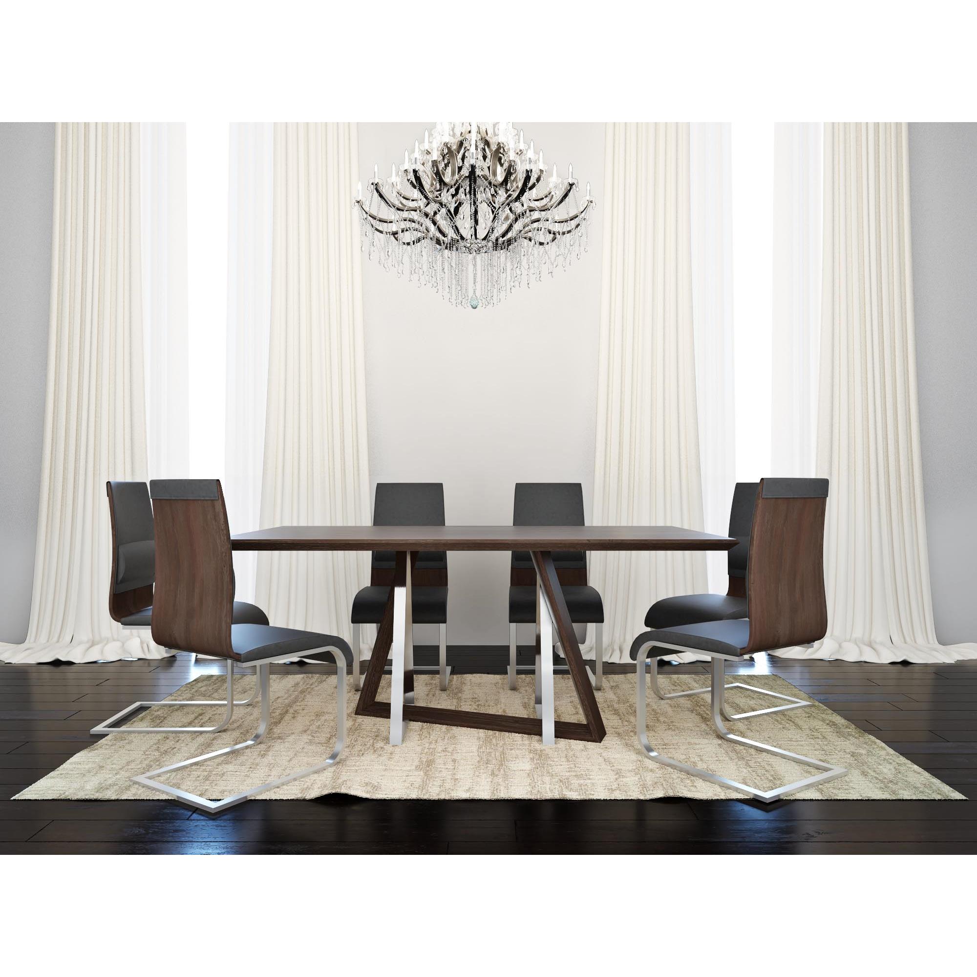 !nspire Drake 201-219WAL Rectangular Dining Table - Walnut IMAGE 7