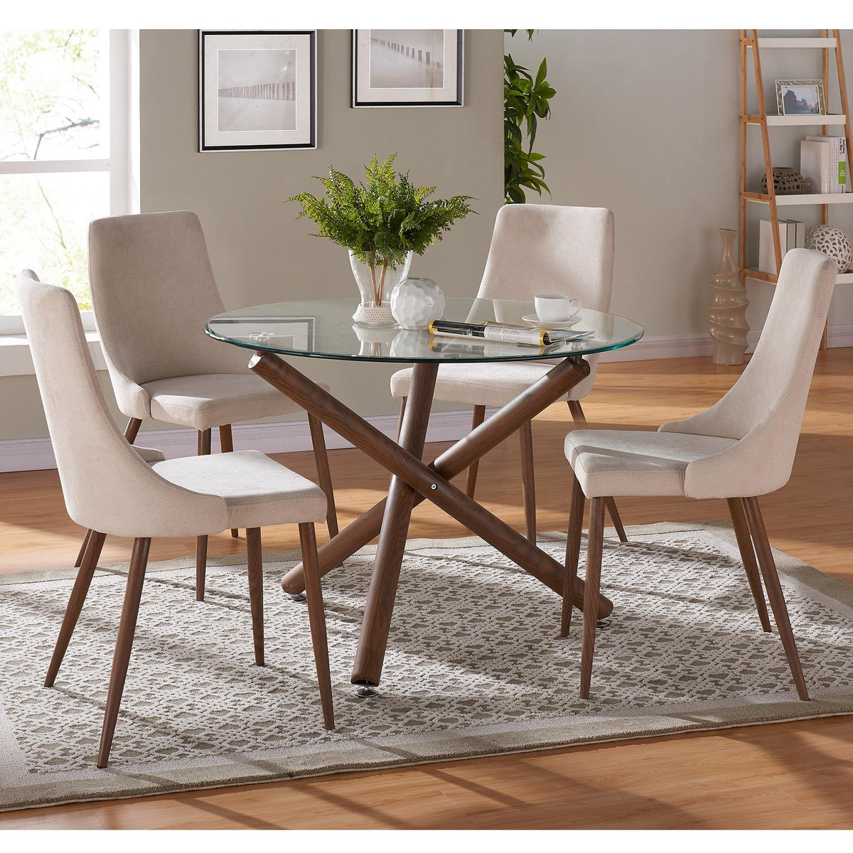 Worldwide Home Furnishings Rocca 201-264-40 Round Dining Table - Walnut IMAGE 7