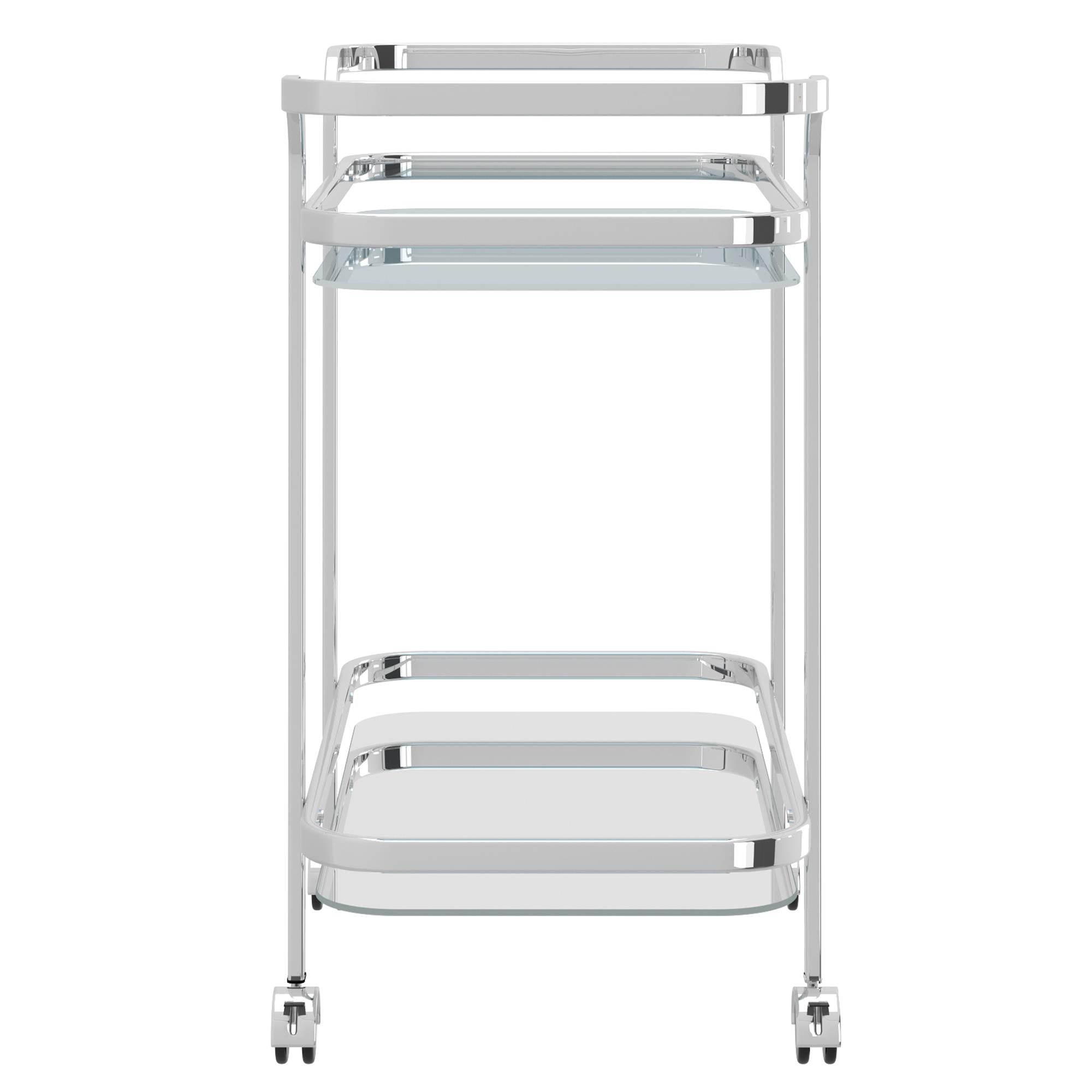 Worldwide Home Furnishings Zedd 556-218CH 2-Tier Bar Cart - Chrome IMAGE 4