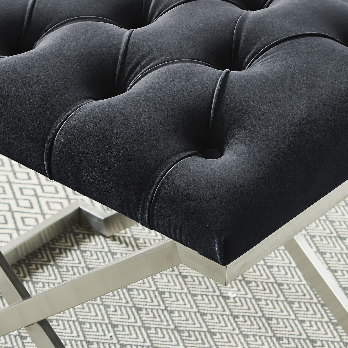 !nspire Aldo 401-103BK Bench - Black and Silver IMAGE 5