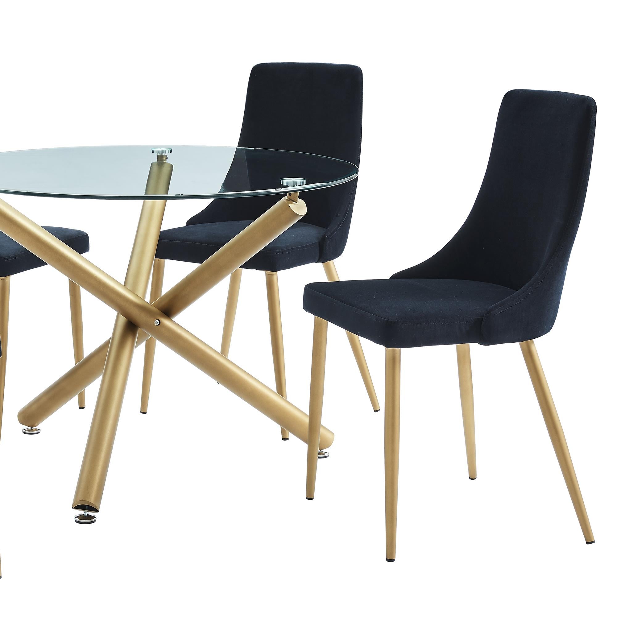 !nspire Carmilla 202-353BK Dining Chair - Black and Aged Gold IMAGE 6