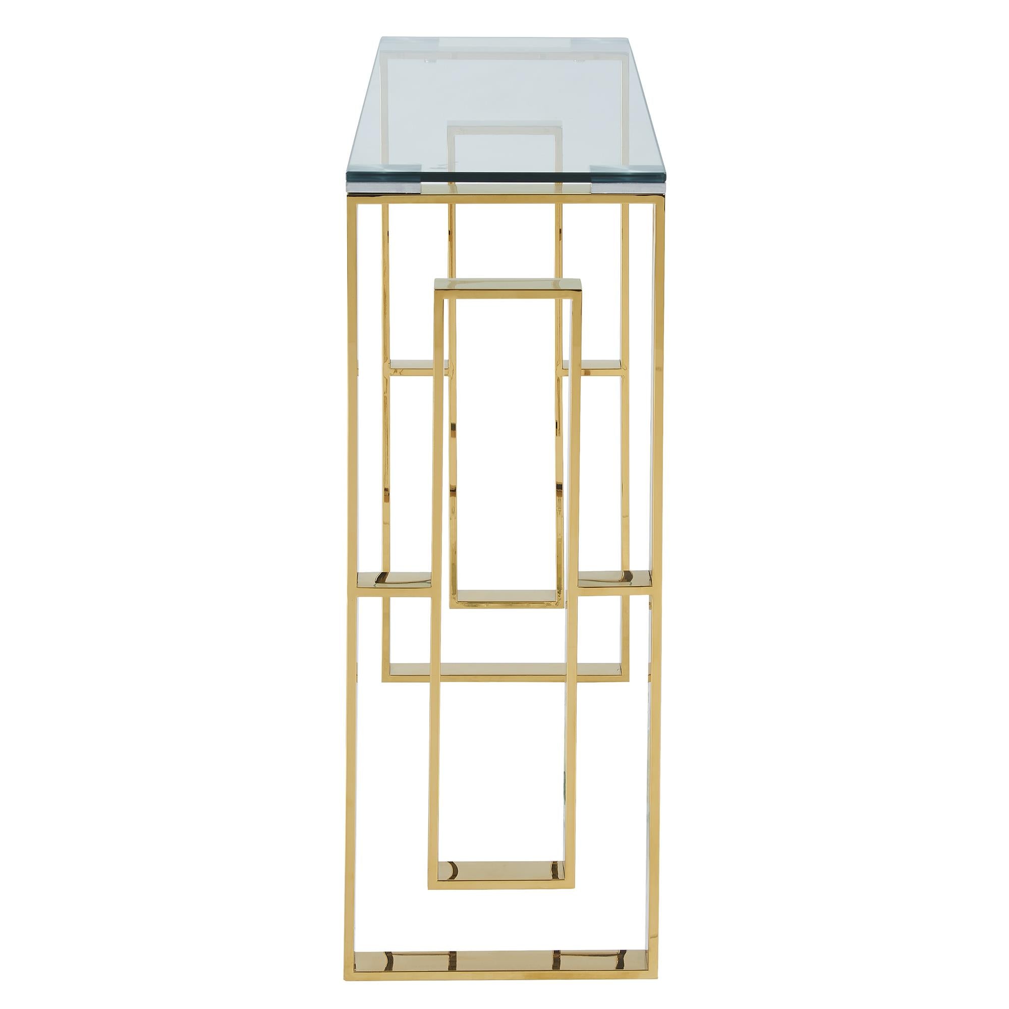 !nspire Eros 502-482GL Console/Desk - Gold IMAGE 3