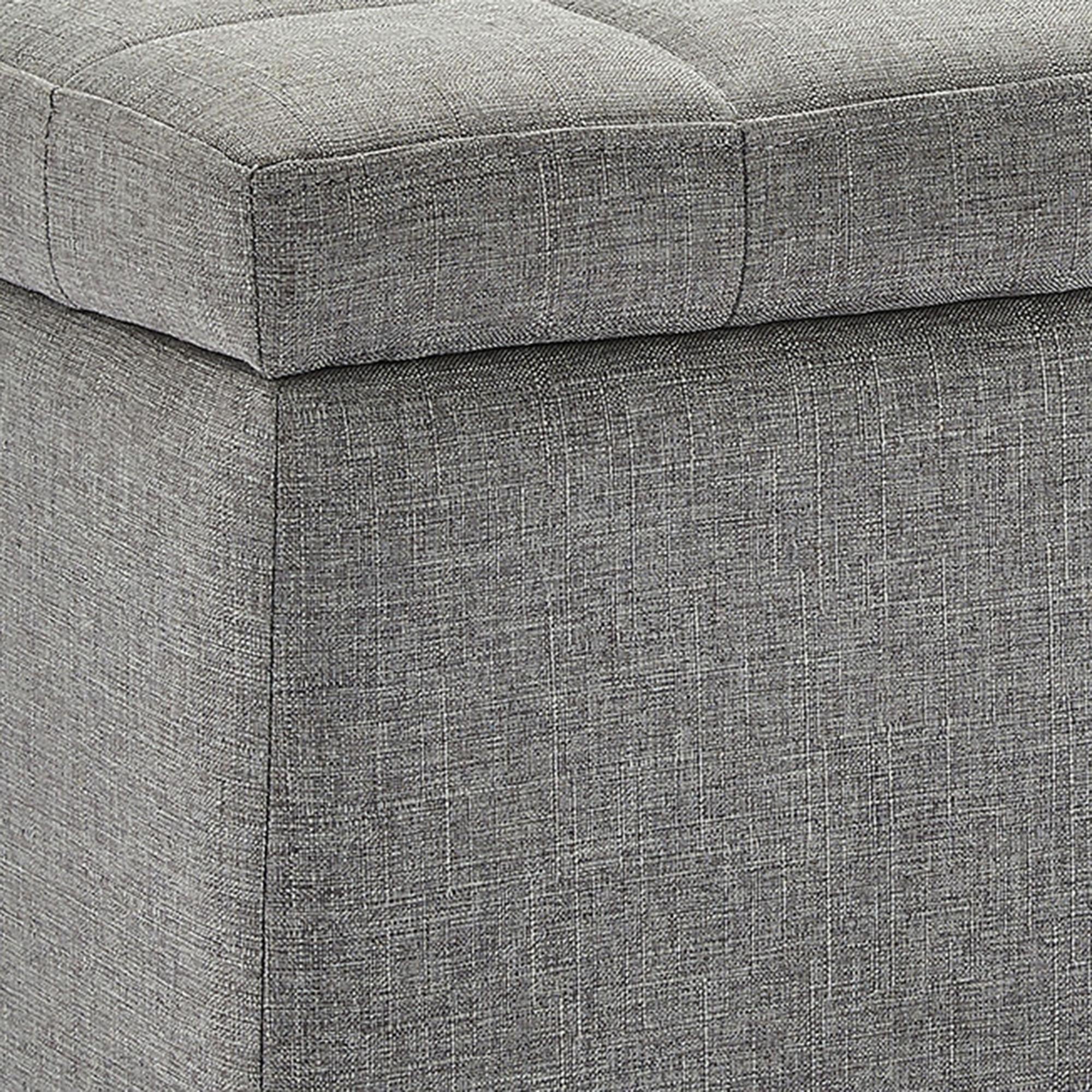 Worldwide Home Furnishings Lila 402-777GY Rectangular Storage Ottoman Bench - Grey IMAGE 7