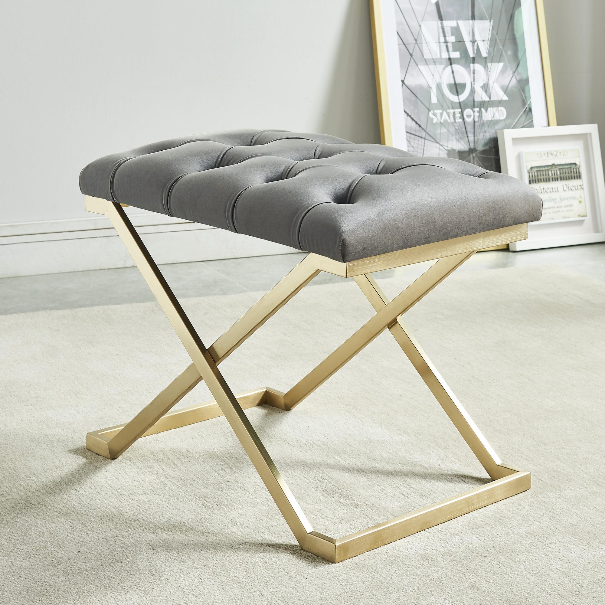 !nspire Rada 401-404GY Bench - Grey and Gold IMAGE 2
