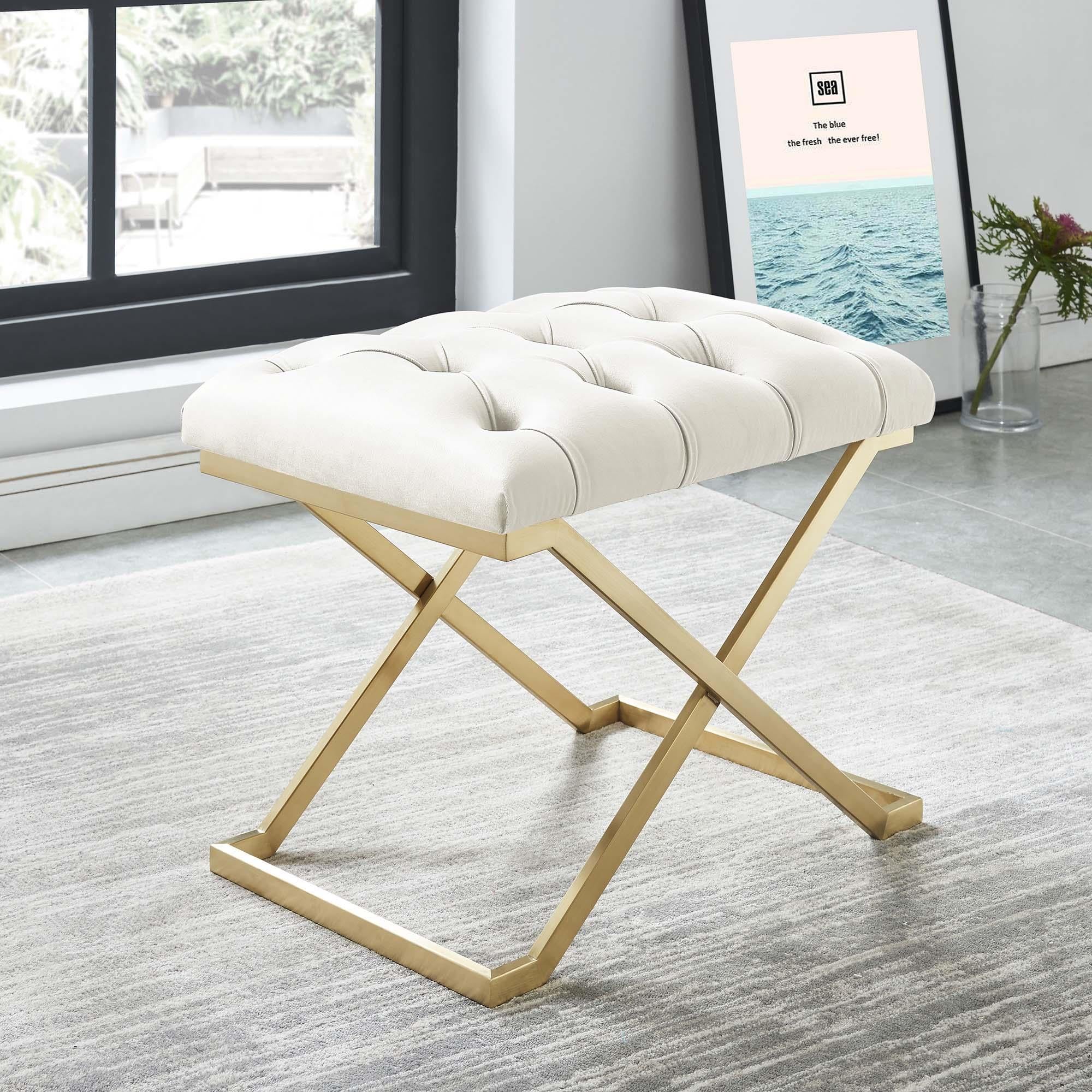 !nspire Rada 401-404IV Bench - Ivory and Gold IMAGE 2
