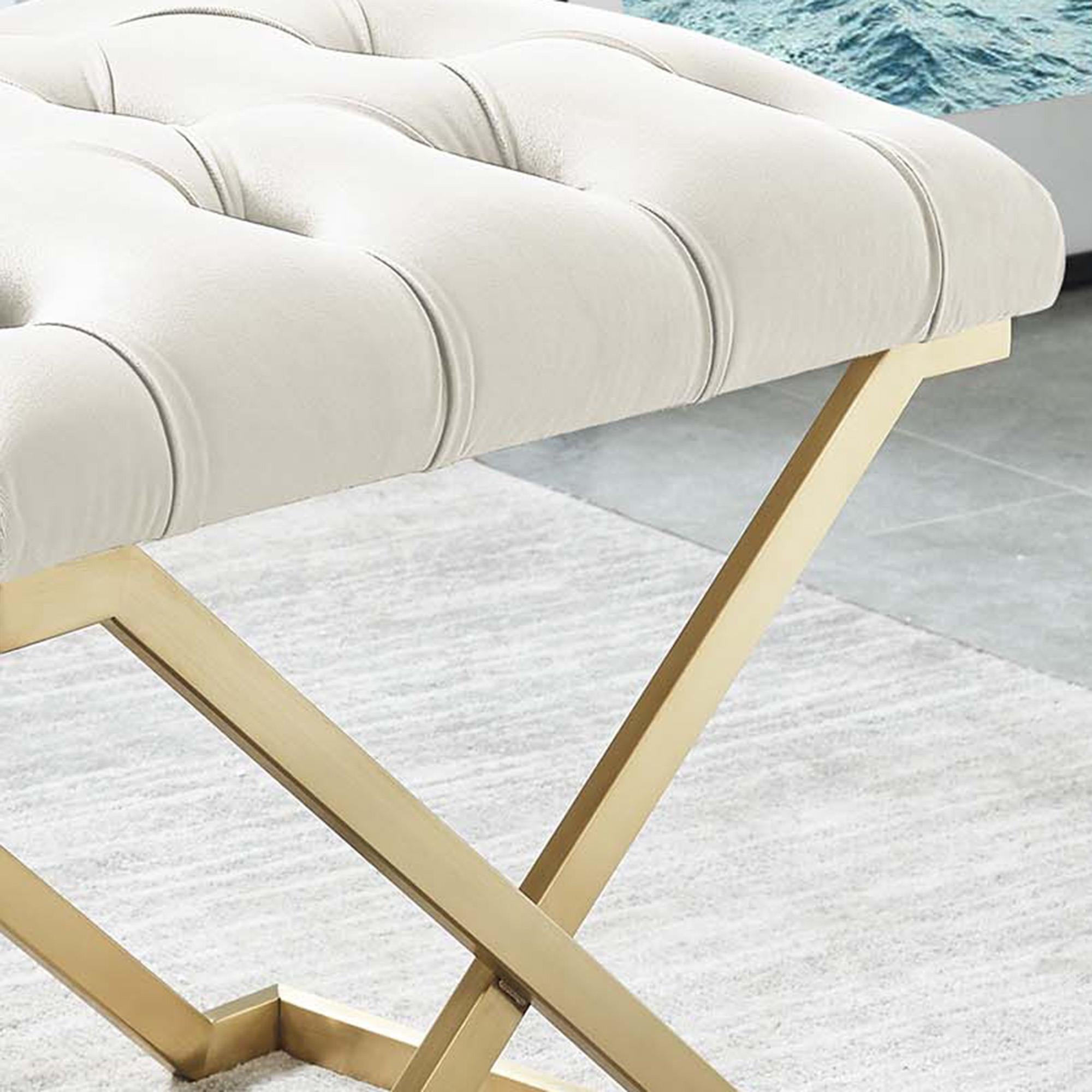 !nspire Rada 401-404IV Bench - Ivory and Gold IMAGE 6