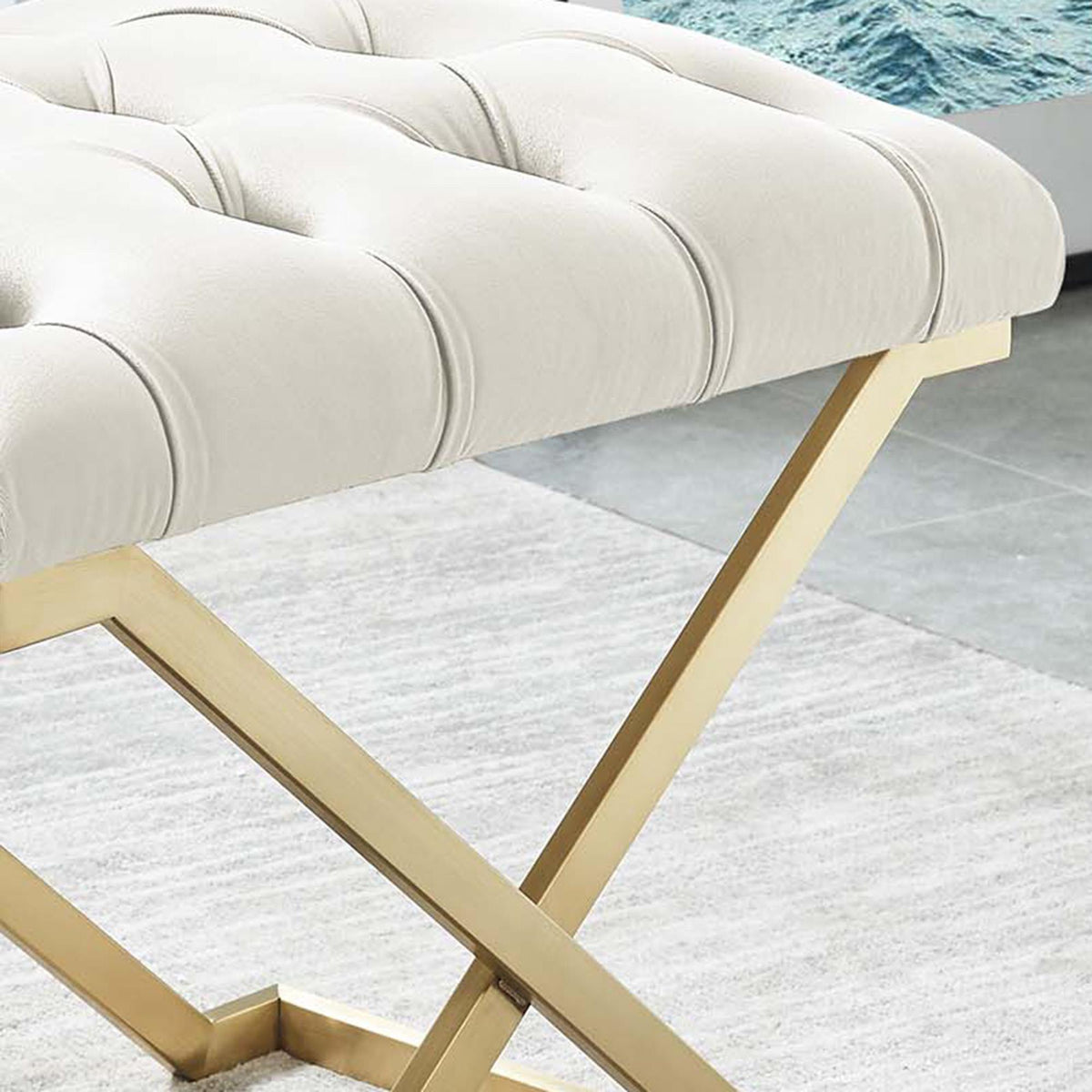 !nspire Rada 401-404IV Bench - Ivory and Gold IMAGE 6