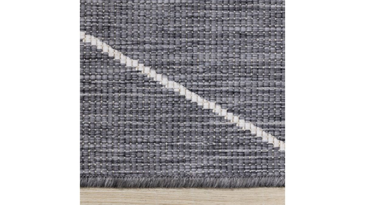 Bristol Reversible Grey Cream Geometric Rug