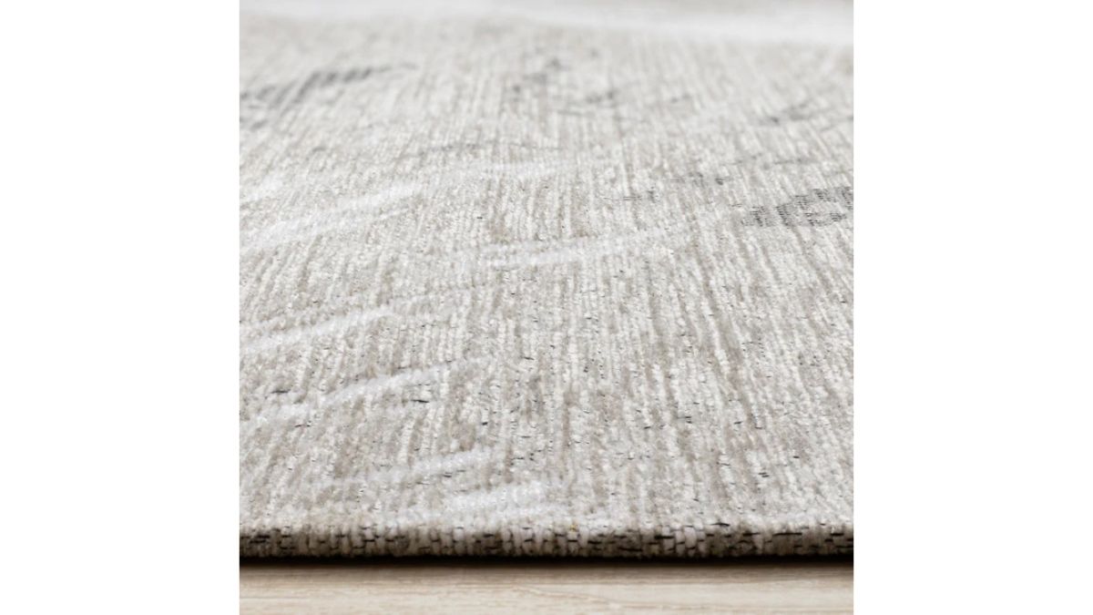 Cathedral White Taupe Beige Brush Strokes Rug