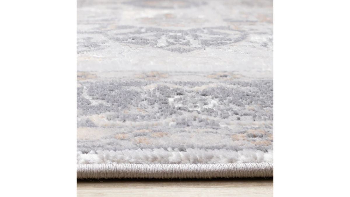Emory Taupe White Brown Elegant Medallion Rug