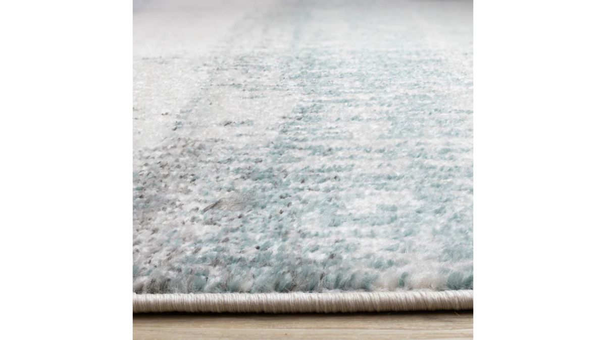 Fresco Blue White Grey Layered Distressed Rug
