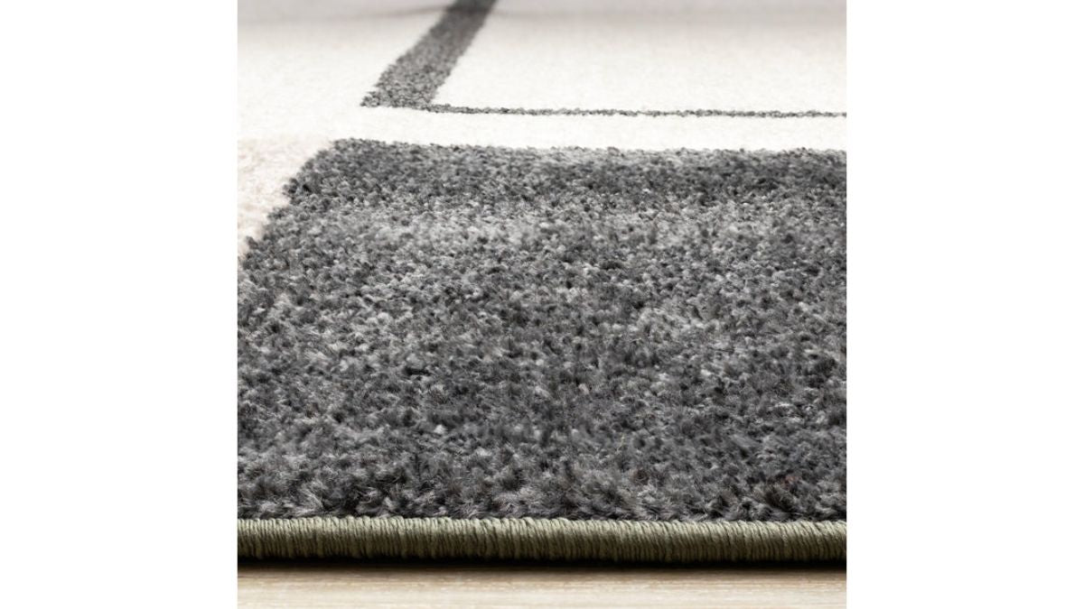 Malibu Green Grey White Modern Geometric Design Rug