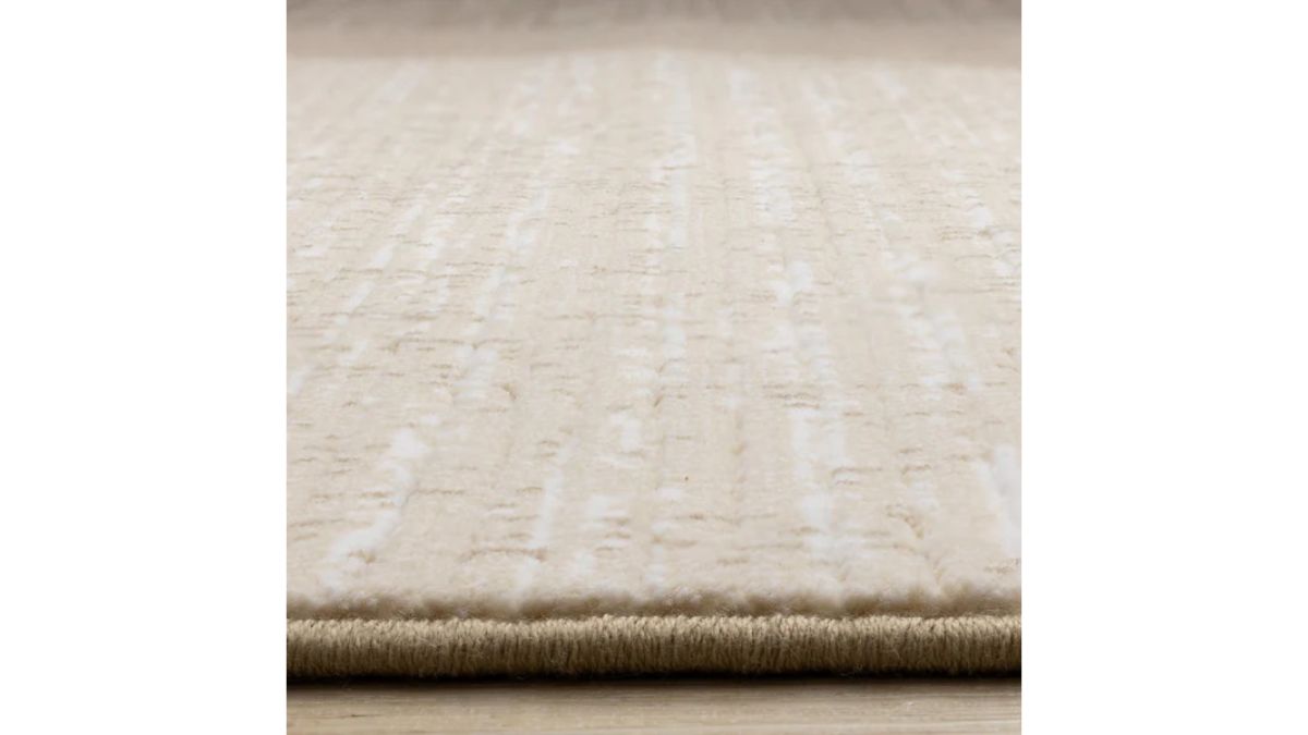 Ella Beige White Cream Distressed Stepping Stone Design Rug