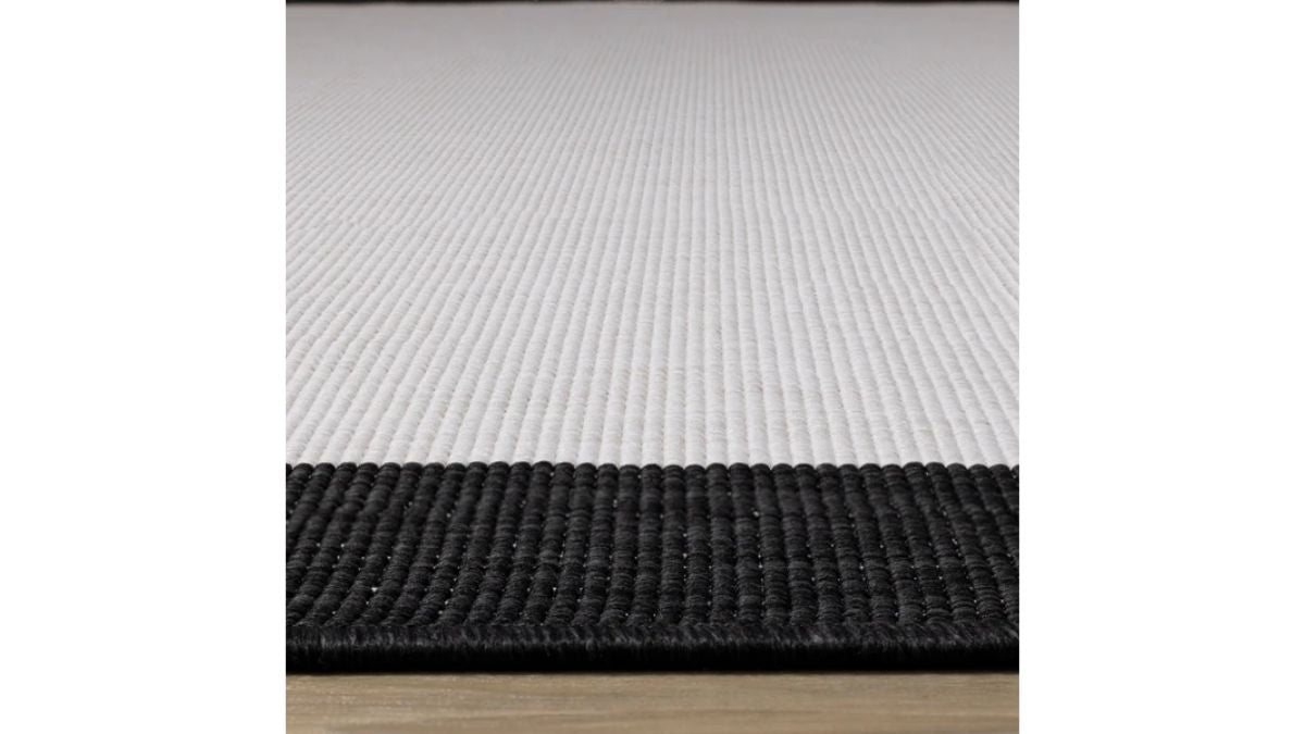 Bristol Reversible Cream Black Border Rug