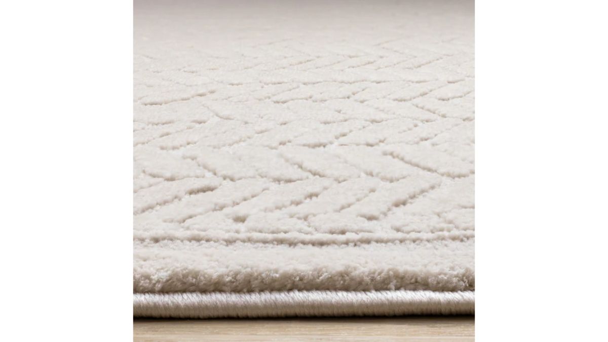 Ellington Cream Herringbone Columns Rug
