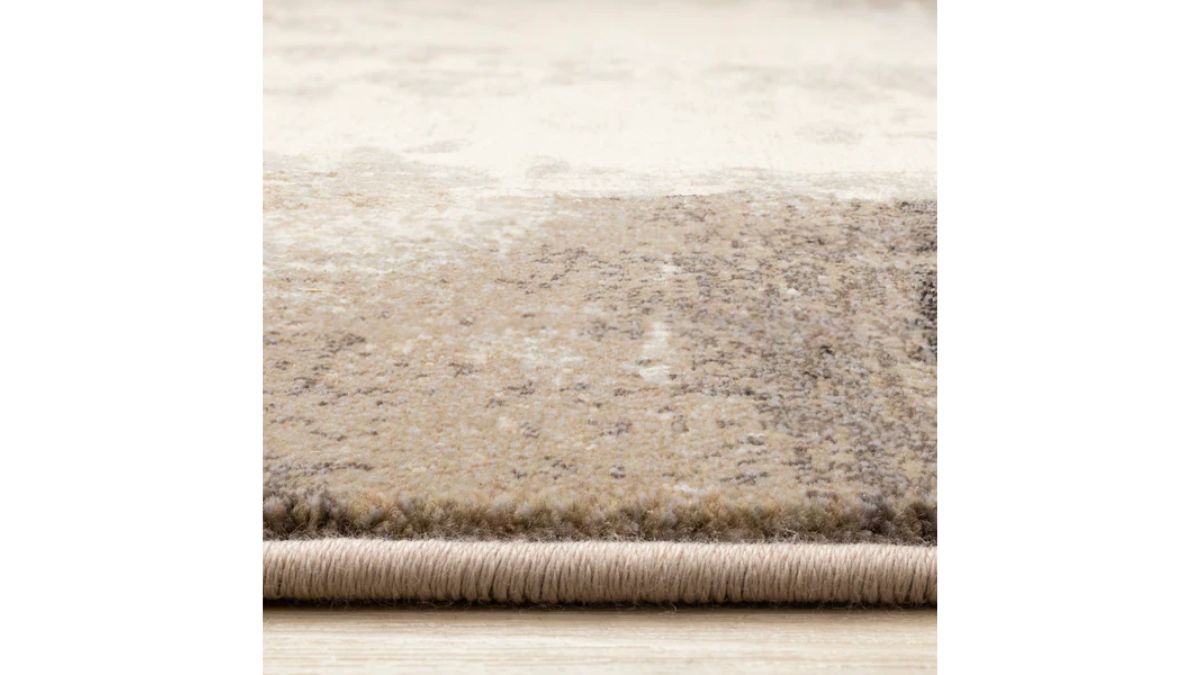 Aurora Cream Brown Black Distressed Rug