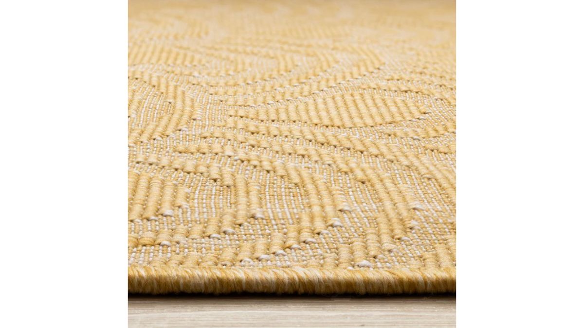 Bristol Reversible Yellow Taupe Rainbow Arch Pattern Rug