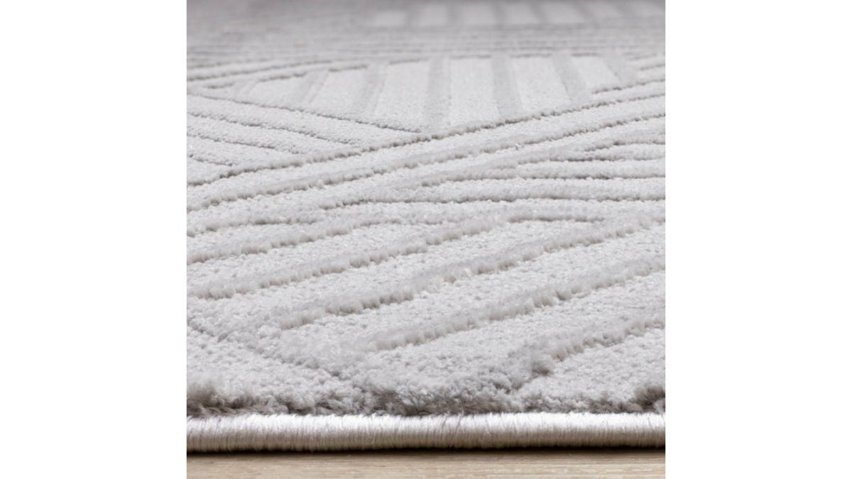 Ellington Grey Abstract Herringbone Design Rug