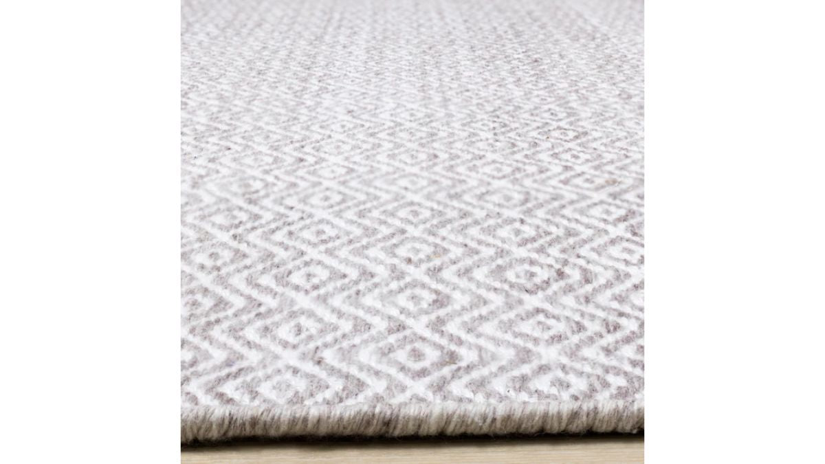 Aspen Beige Cream Tessellated Diamonds Woven Rug