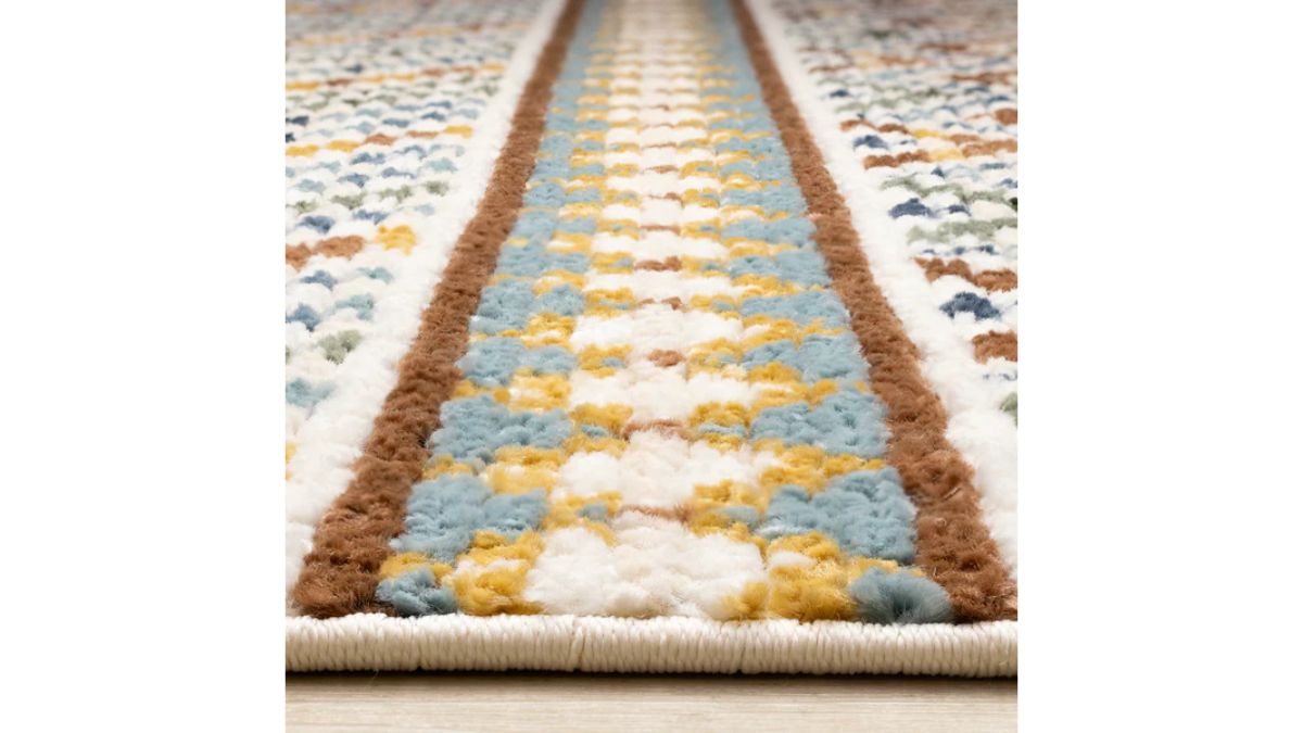 Nala Yellow Blue Green Oxblood Intricate Southwestern Design Rug