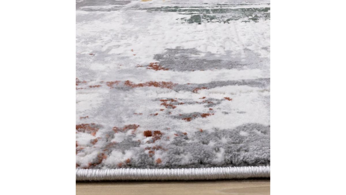 Luca Grey White Red Yellow Green Abstract Design Rug