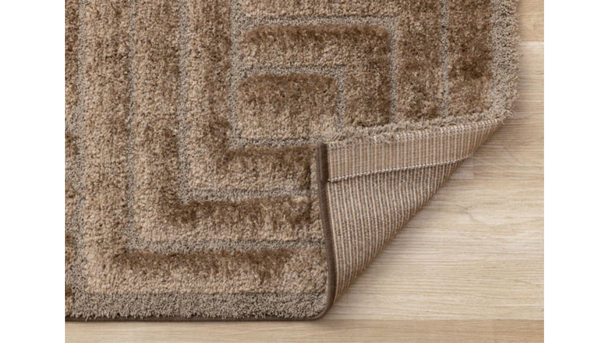 Luxe Brown Maze Design Rug