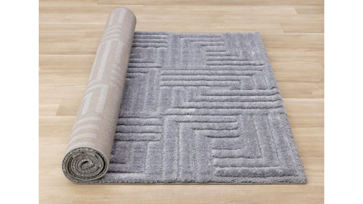 Luxe Blue Maze Design Rug
