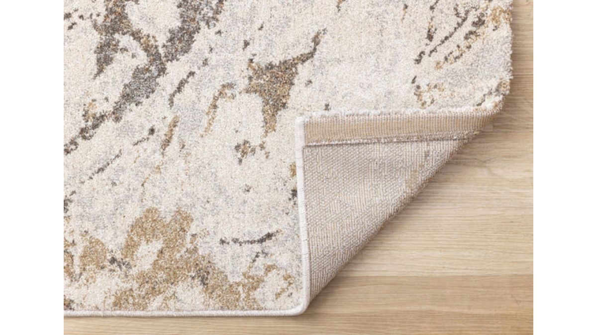 Mae White Grey Beige Marble Design Rug