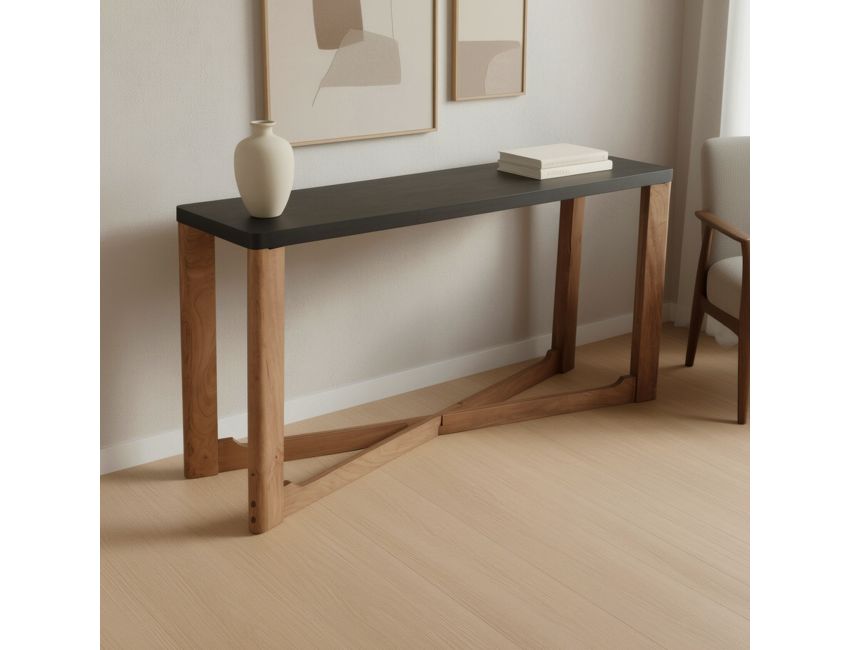 Merano Console Table, 58" in Mocha and Walnut