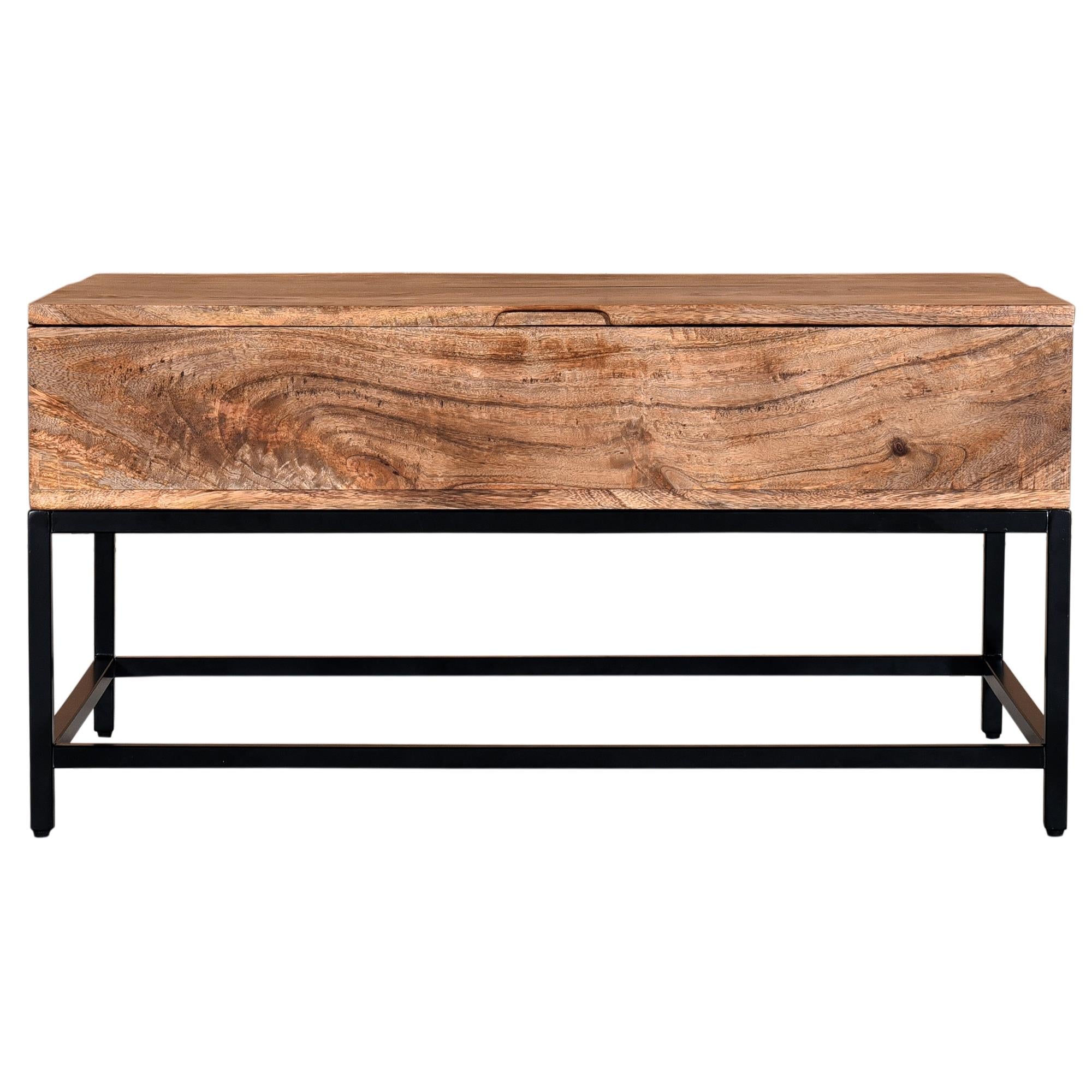 !nspire Ojas 301-513NT Lift-Top Coffee Table - Natural Burnt and Black IMAGE 3