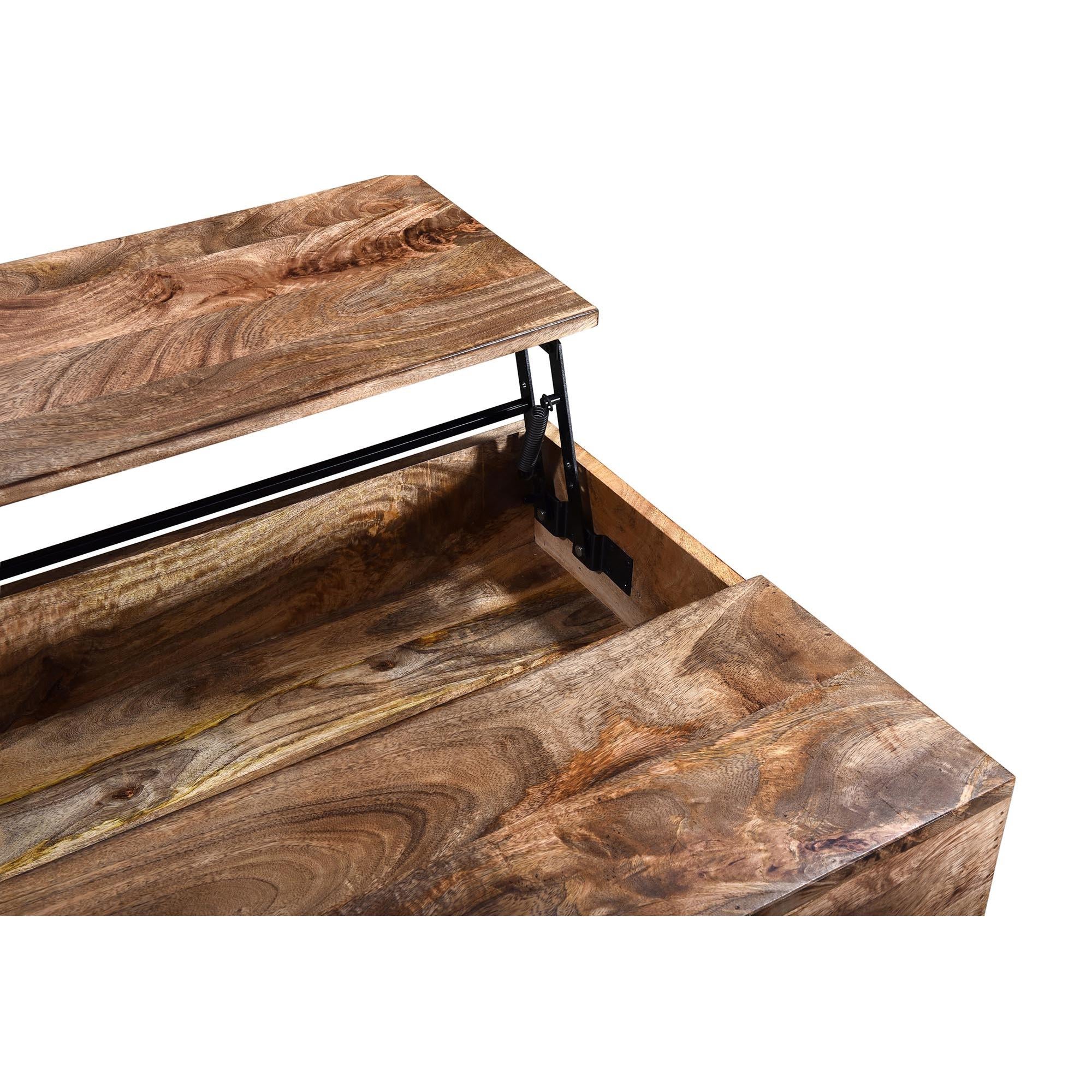 !nspire Ojas 301-513NT Lift-Top Coffee Table - Natural Burnt and Black IMAGE 6